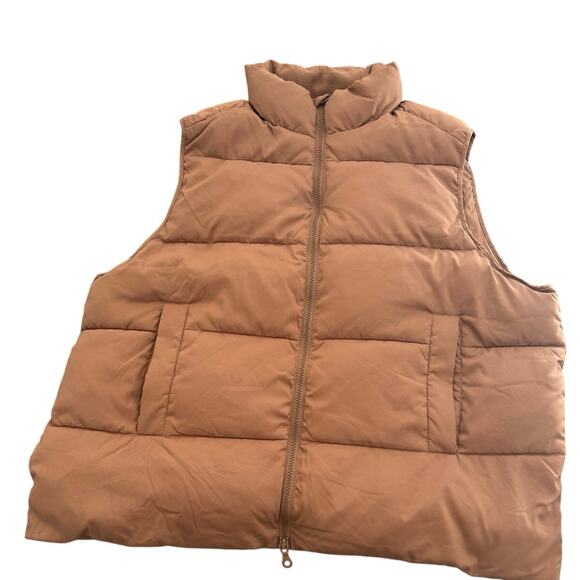 Girlfriend Collective Everyone Puffer Vest size 9 (4x) Brown color - Picture 1 of 6
